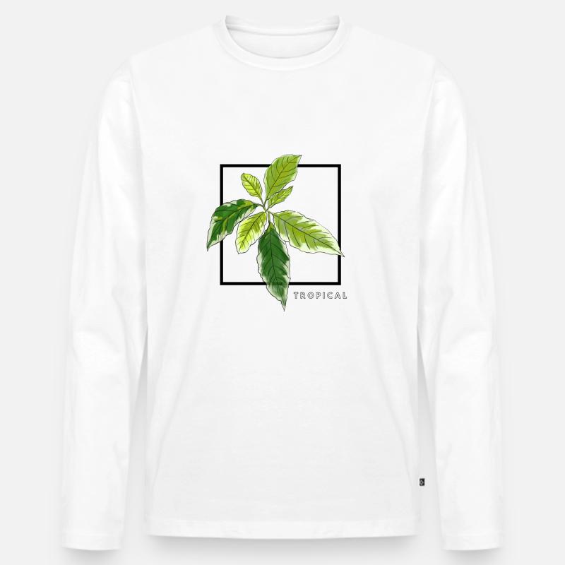 TROPISCH - Männer Premium Bio Langarmshirt - Weiß