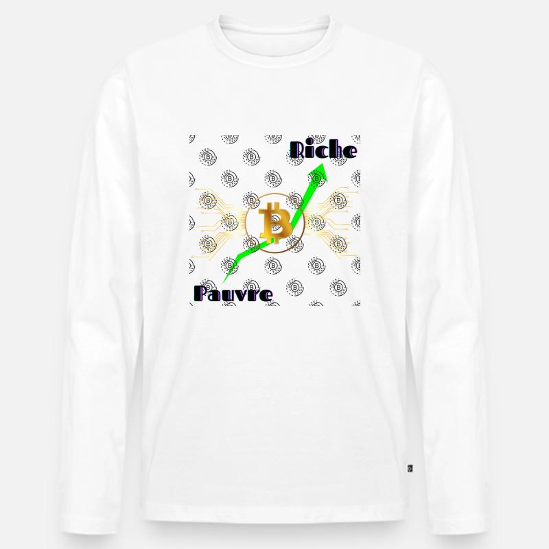 arme Reiche - Männer Premium Bio Langarmshirt - Weiß