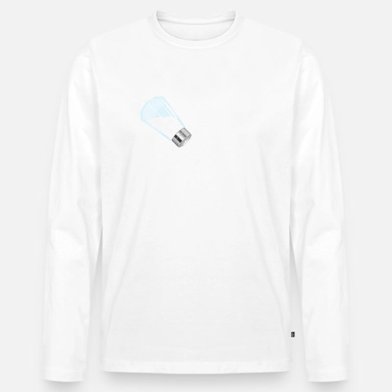 WERD NICHT SALZIG GAMING TSHIRT - Männer Premium Bio Langarmshirt - Weiß