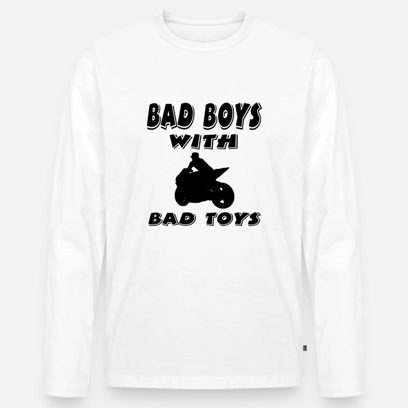 Motorrad - Männer Premium Bio Langarmshirt - Weiß