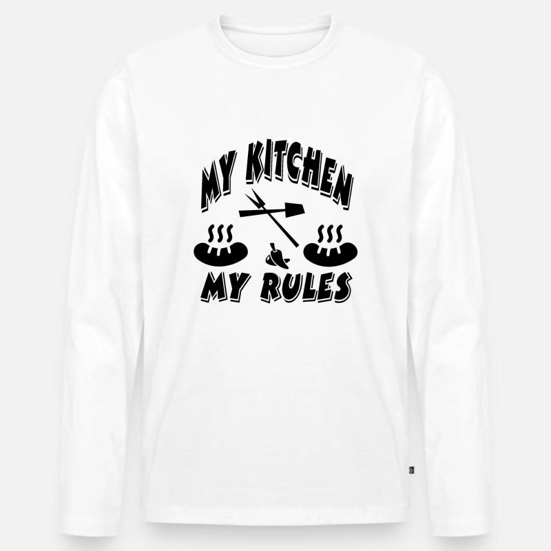 Küche - Männer Premium Bio Langarmshirt - Weiß