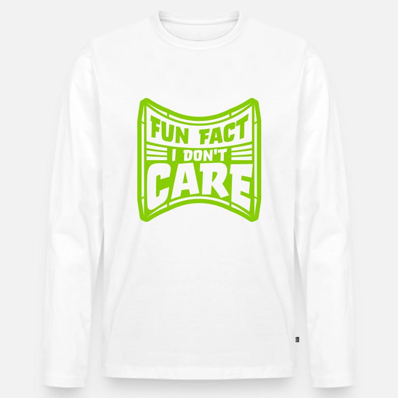 I dont care fact - Männer Premium Bio Langarmshirt - Weiß