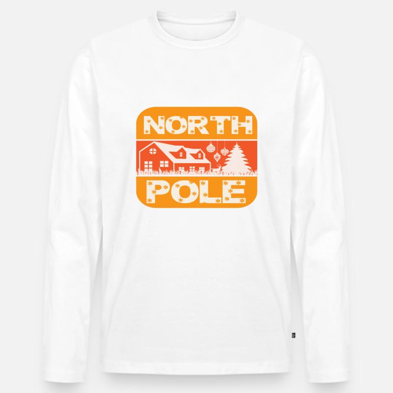 North Pole - Männer Premium Bio Langarmshirt - Weiß