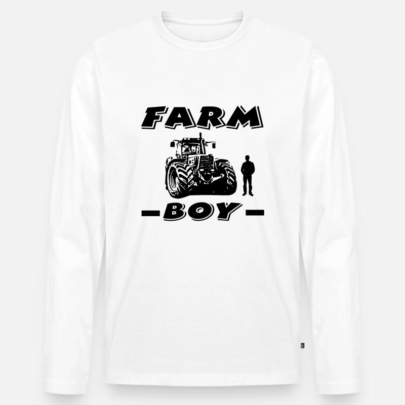 Bauernhof - Männer Premium Bio Langarmshirt - Weiß