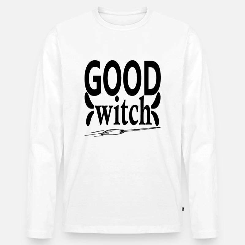 Good Witch - Männer Premium Bio Langarmshirt - Weiß