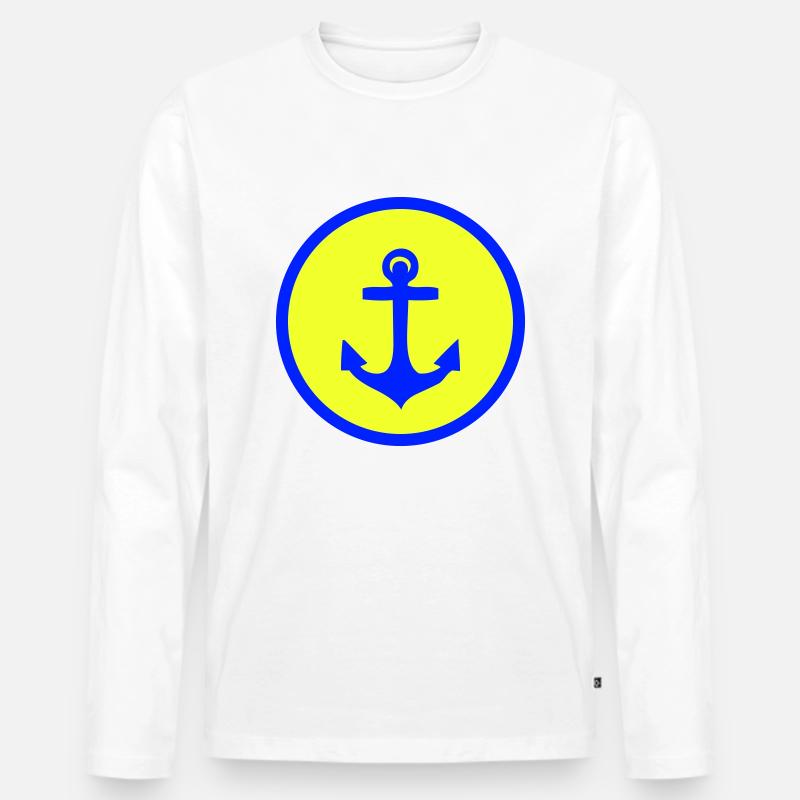 Anker - Männer Premium Bio Langarmshirt - Weiß
