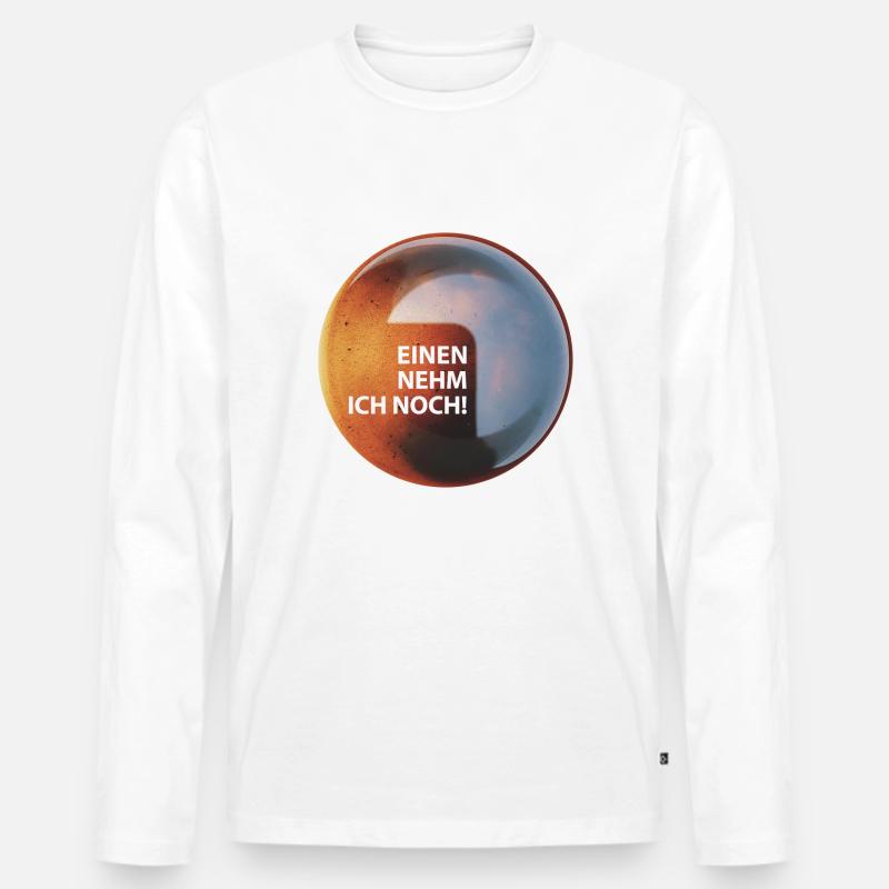 Kaffee "Einen nehm ich noch" - Männer Premium Bio Langarmshirt - Weiß