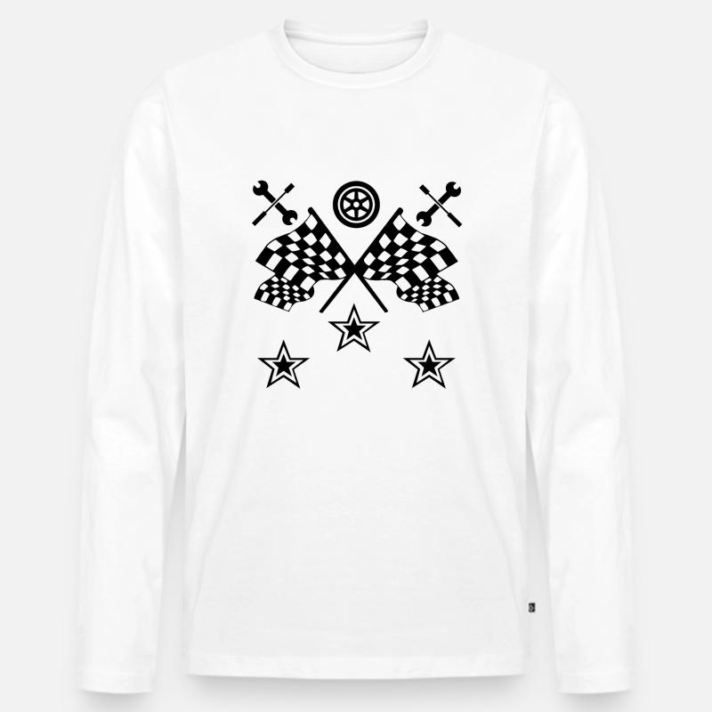 Auto - Männer Premium Bio Langarmshirt - Weiß