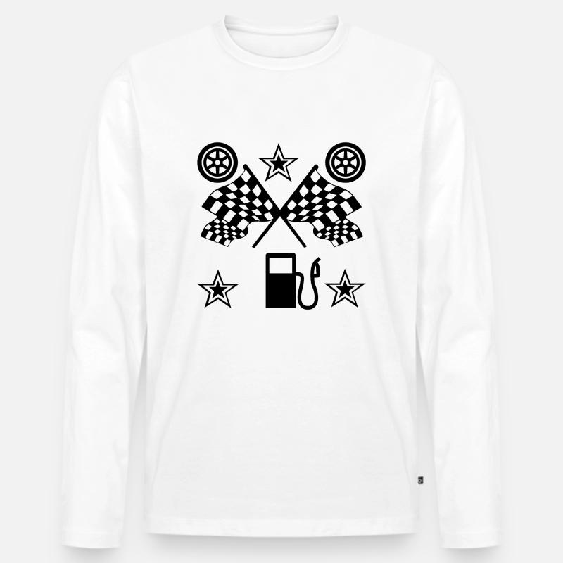 Auto - Männer Premium Bio Langarmshirt - Weiß