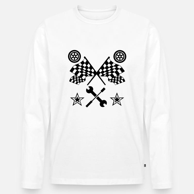 Auto - Männer Premium Bio Langarmshirt - Weiß