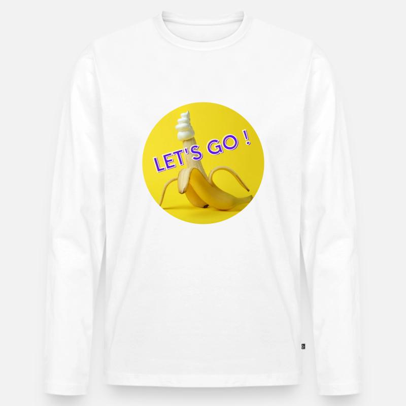 Auf geht es - Männer Premium Bio Langarmshirt - Weiß