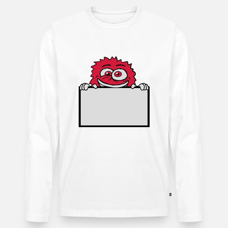 Schild zeigen wahnsinniges Monster - Männer Premium Bio Langarmshirt - Weiß