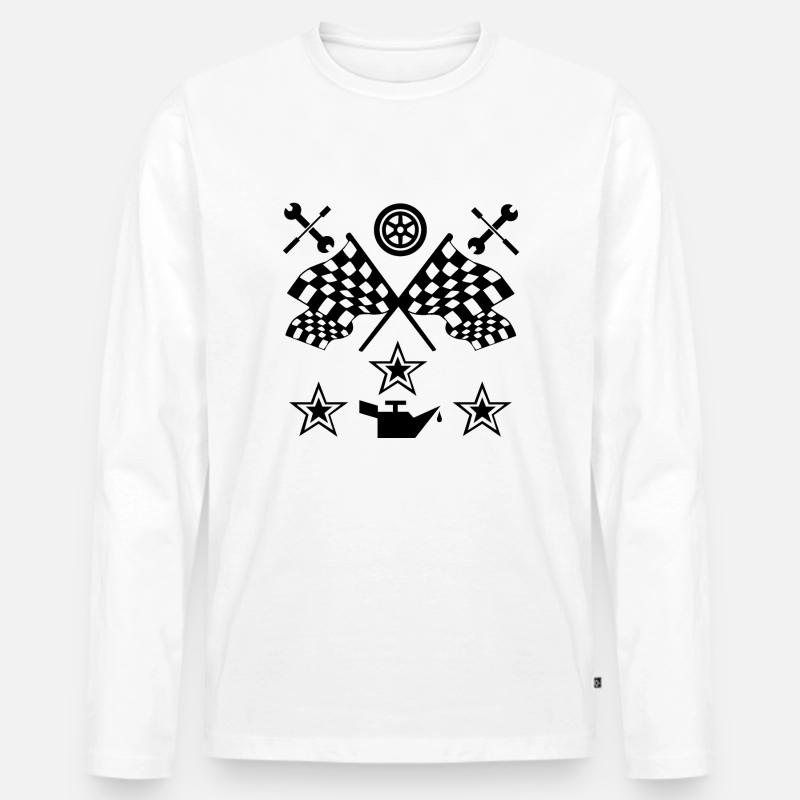 Auto - Männer Premium Bio Langarmshirt - Weiß