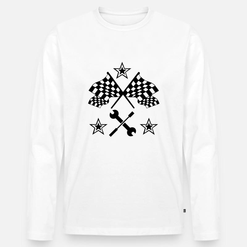 Auto - Männer Premium Bio Langarmshirt - Weiß