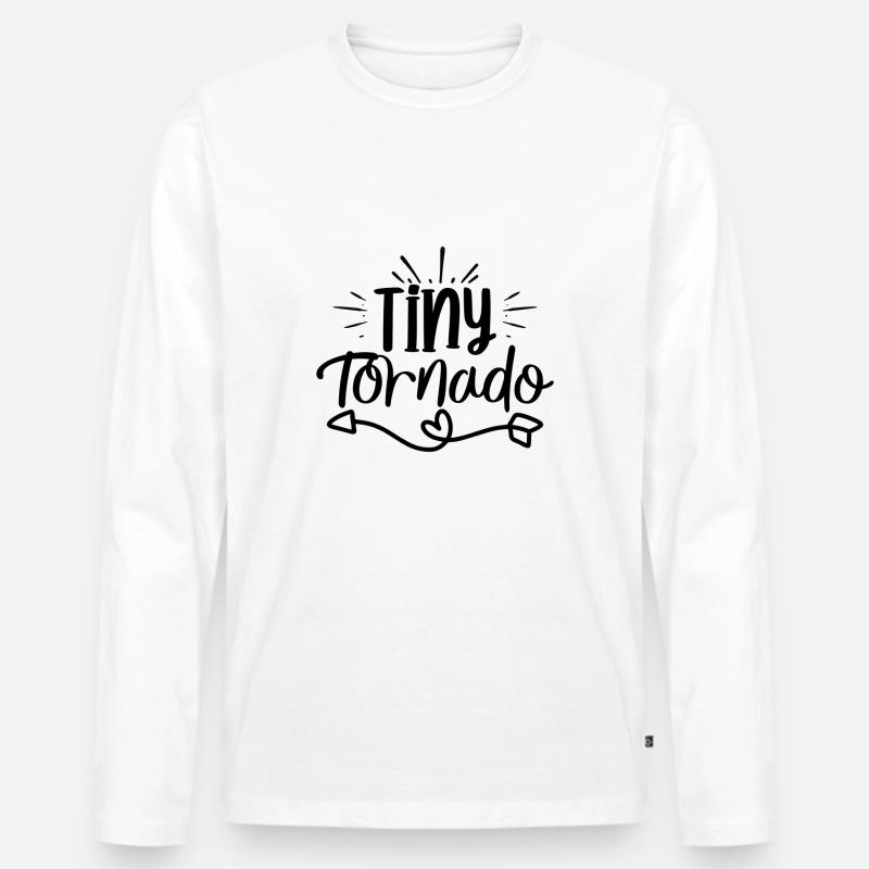 Tiny Tornado - Männer Premium Bio Langarmshirt - Weiß