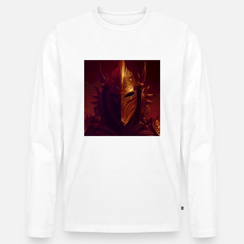 Armored Knight - Männer Premium Bio Langarmshirt - Weiß