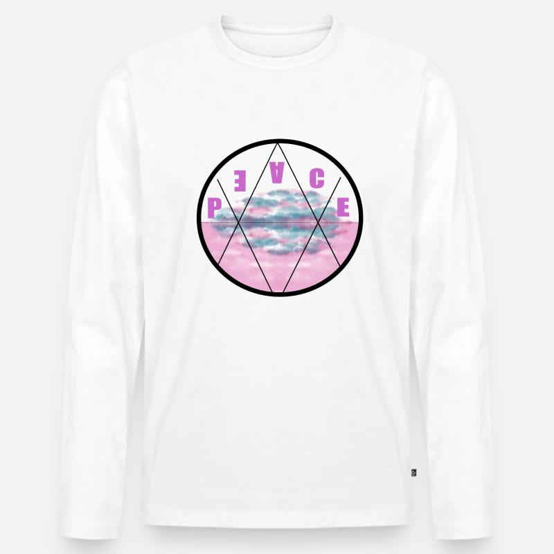 Friede - Männer Premium Bio Langarmshirt - Weiß