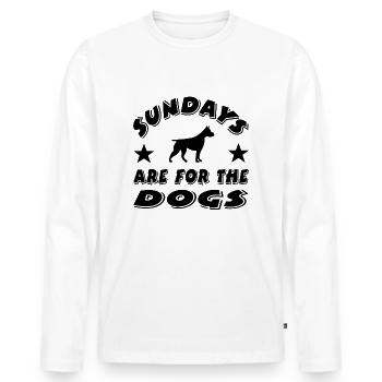Canine - T-shirt manches longues Premium bio Homme - blanc - Devant - Nico (187cm)