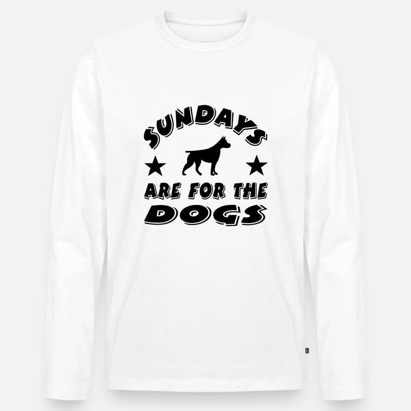 Hunde - Männer Premium Bio Langarmshirt - Weiß