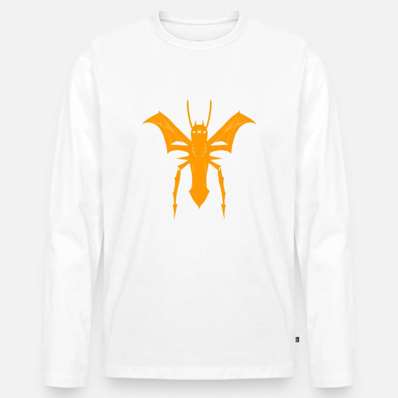 Fliegende Spinne - Männer Premium Bio Langarmshirt - Weiß