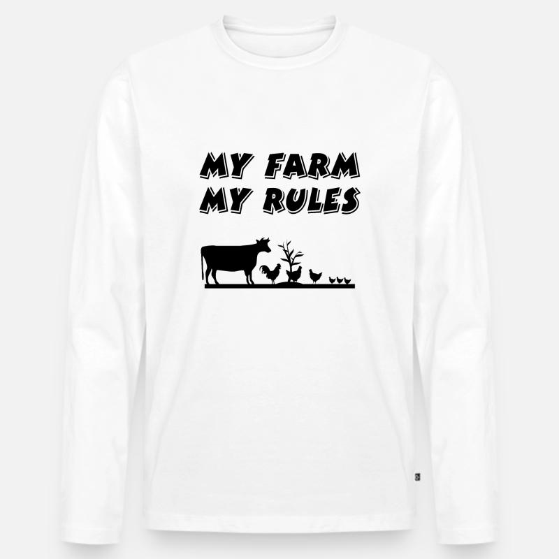 Bauernhof - Männer Premium Bio Langarmshirt - Weiß