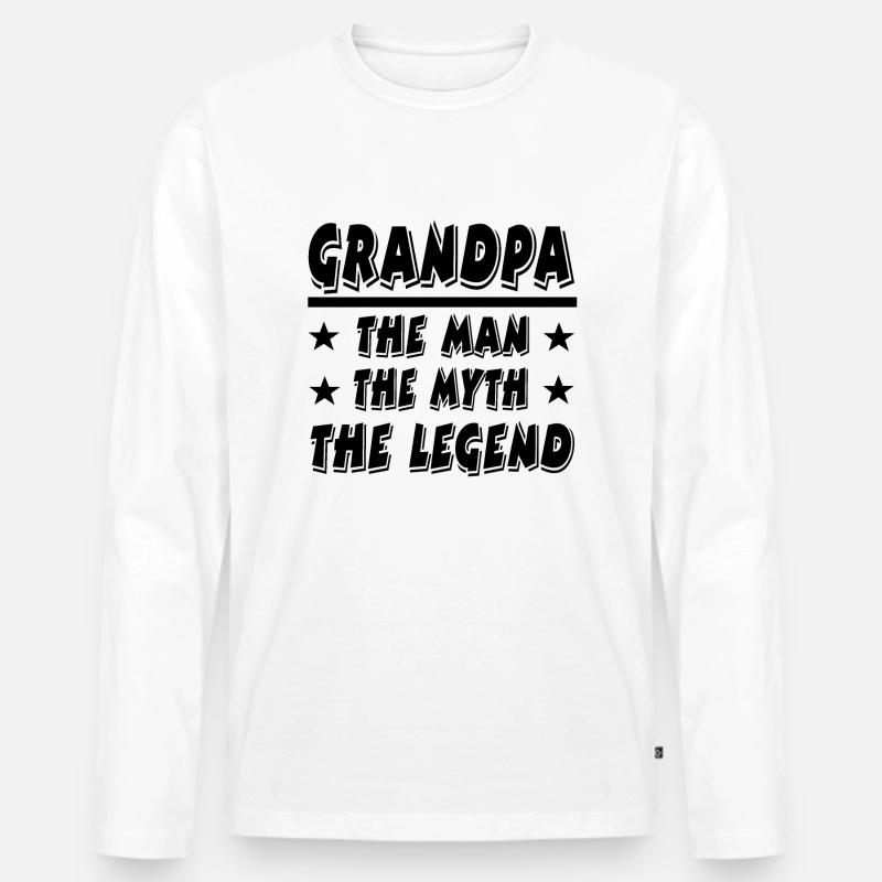 Opa - Männer Premium Bio Langarmshirt - Weiß