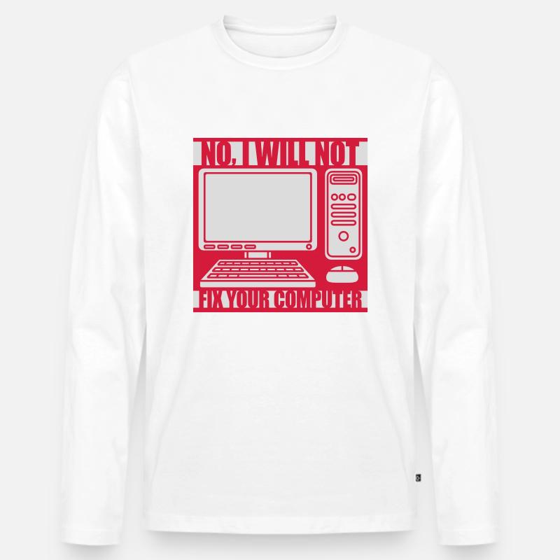 not fix your computer - Männer Premium Bio Langarmshirt - Weiß