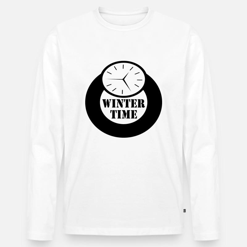 Winter Time - Männer Premium Bio Langarmshirt - Weiß
