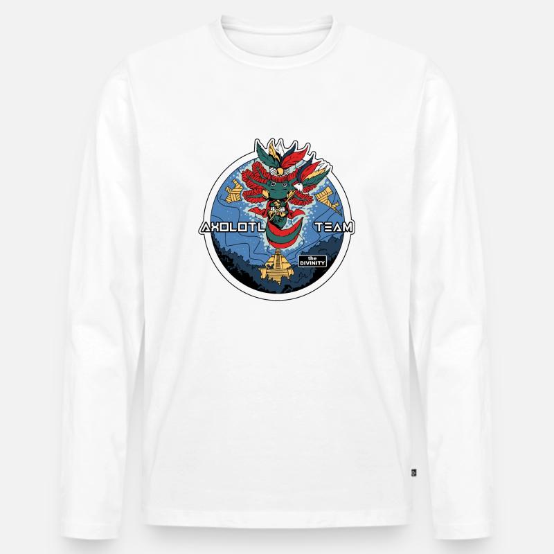 Das antike Axolotl - Männer Premium Bio Langarmshirt - Weiß
