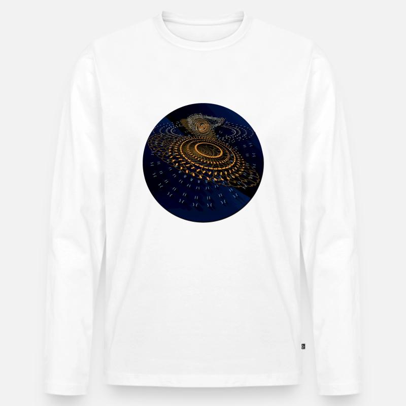 Ein Kreis - Männer Premium Bio Langarmshirt - Weiß