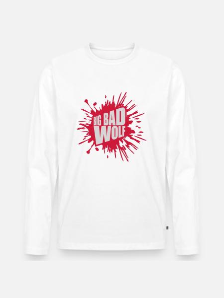 big bad wolf quote - Men's Premium Organic Long Sleeve Shirt - white