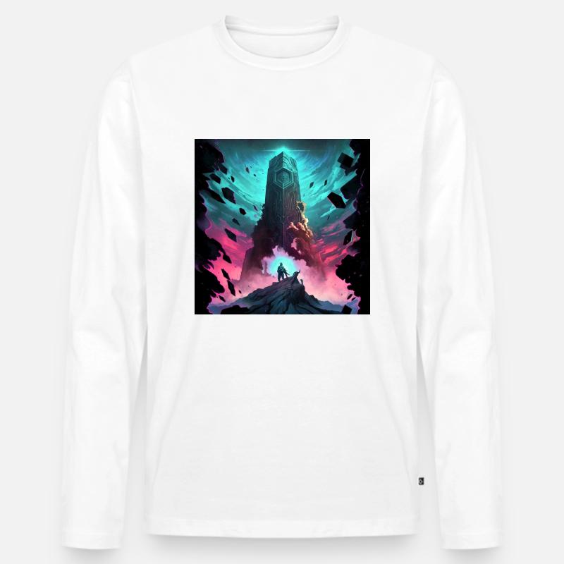 Säule der Schöpfung - Männer Premium Bio Langarmshirt - Weiß