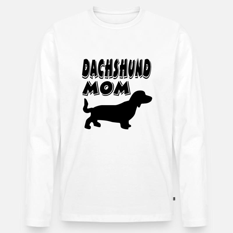 Dackel - Männer Premium Bio Langarmshirt - Weiß