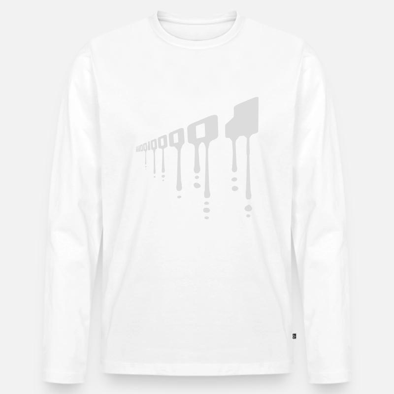 Binär Code Programm Sprache - Männer Premium Bio Langarmshirt - Weiß