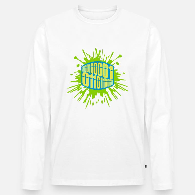 Binary Code Program Language Men's Premium Organic Long Sleeve Shirt