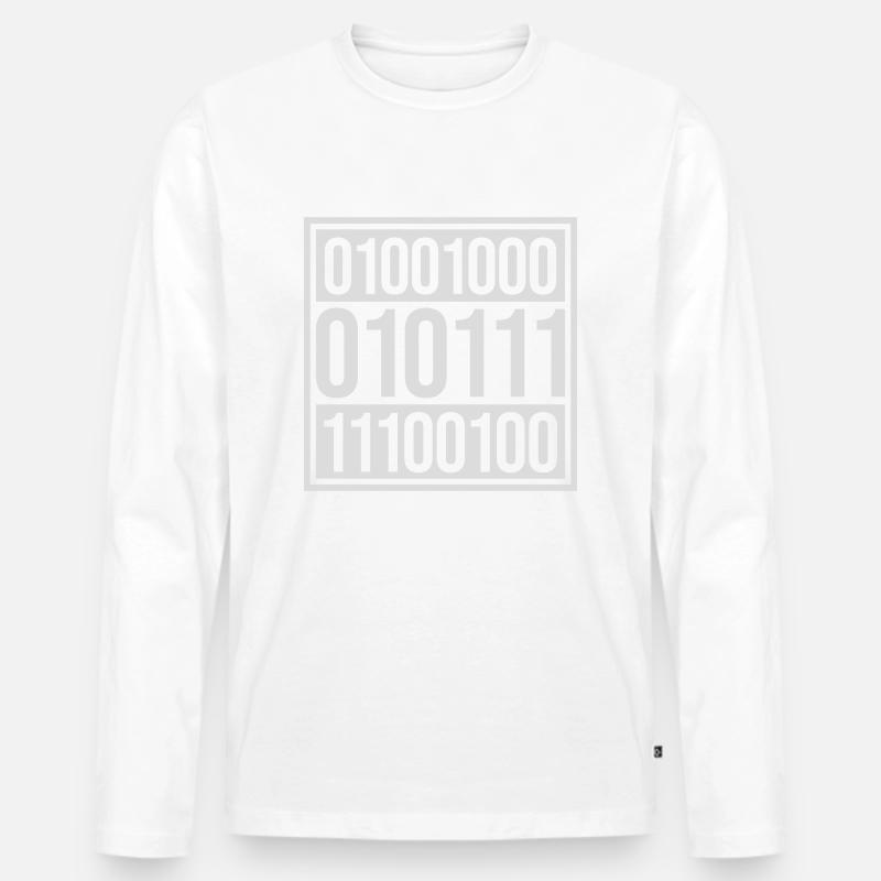 Binär Code Programm Sprache - Männer Premium Bio Langarmshirt - Weiß