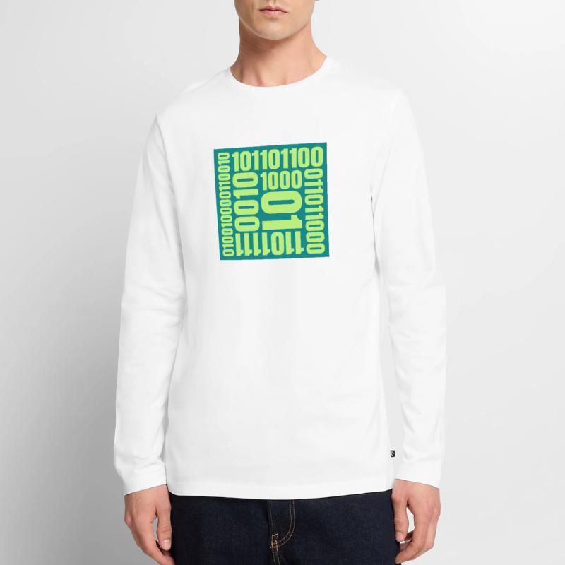Binary Code Program Language Men's Premium Organic Long Sleeve Shirt