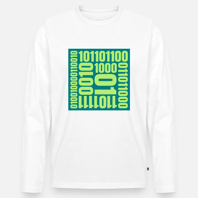 Binär Code Programm Sprache - Männer Premium Bio Langarmshirt - Weiß