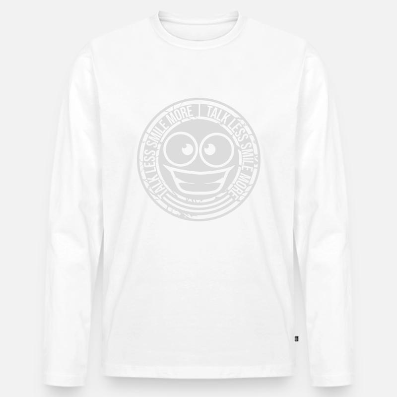 talk less smile more - Männer Premium Bio Langarmshirt - Weiß