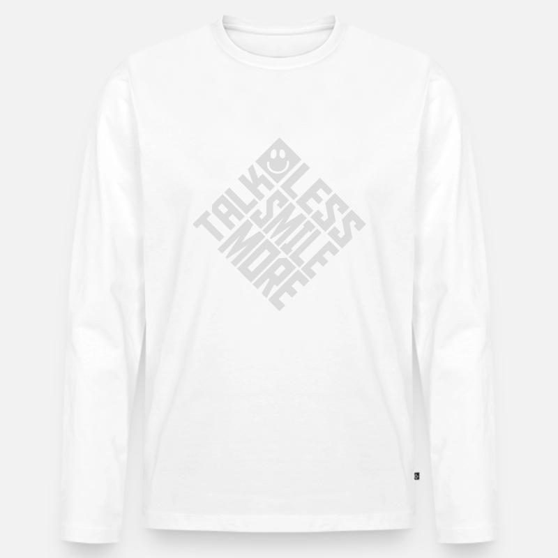 talk less smile more - Männer Premium Bio Langarmshirt - Weiß