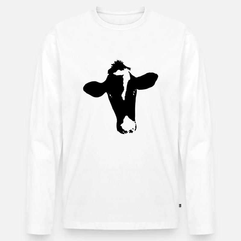 Rind 7 - Männer Premium Bio Langarmshirt - Weiß