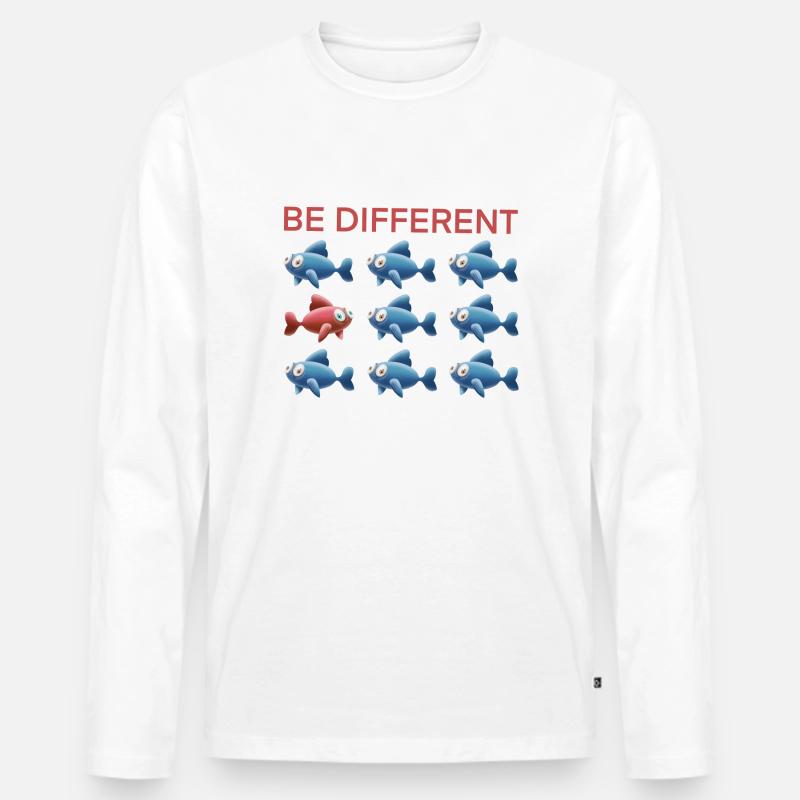 Be Different - Männer Premium Bio Langarmshirt - Weiß