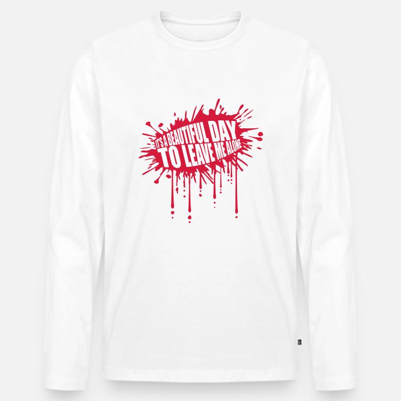 leave me alone day - Männer Premium Bio Langarmshirt - Weiß