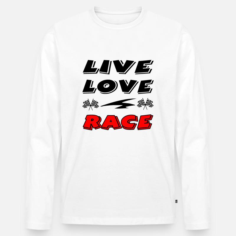 Auto - Männer Premium Bio Langarmshirt - Weiß
