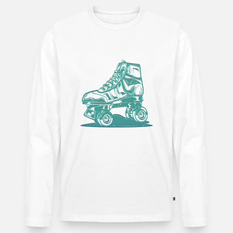Rollerblades Rollerblade Skates Rollschuhe Retro - Männer Premium Bio Langarmshirt - Weiß