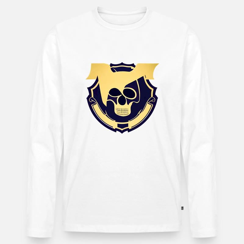 Hundeschädel - Männer Premium Bio Langarmshirt - Weiß