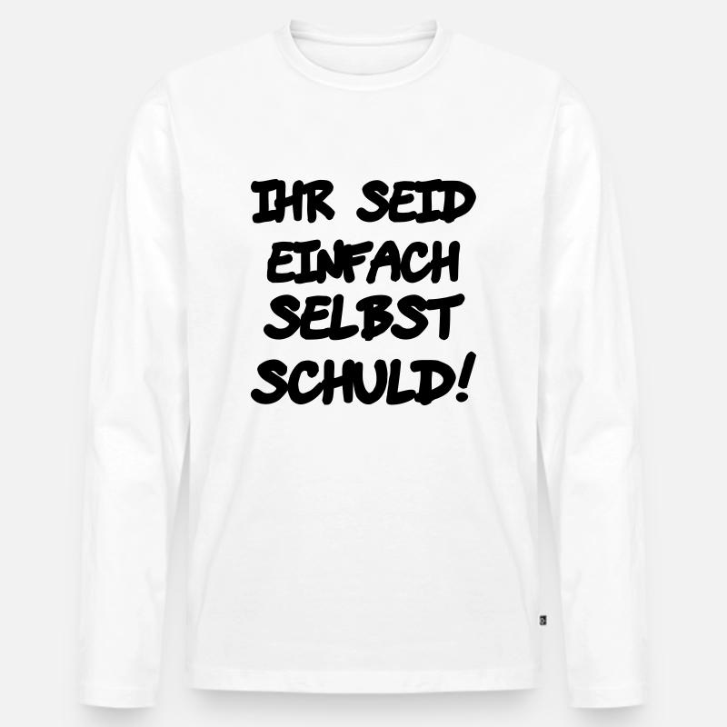 klagen - Männer Premium Bio Langarmshirt - Weiß