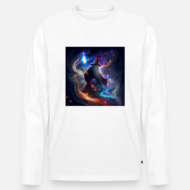 Galactic Wizard in the Galaxy - Männer Premium Bio Langarmshirt - Weiß