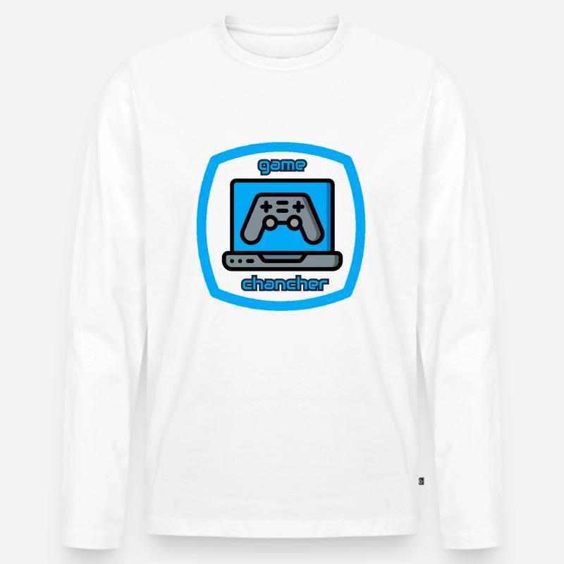 Game Chancher - Männer Premium Bio Langarmshirt - Weiß
