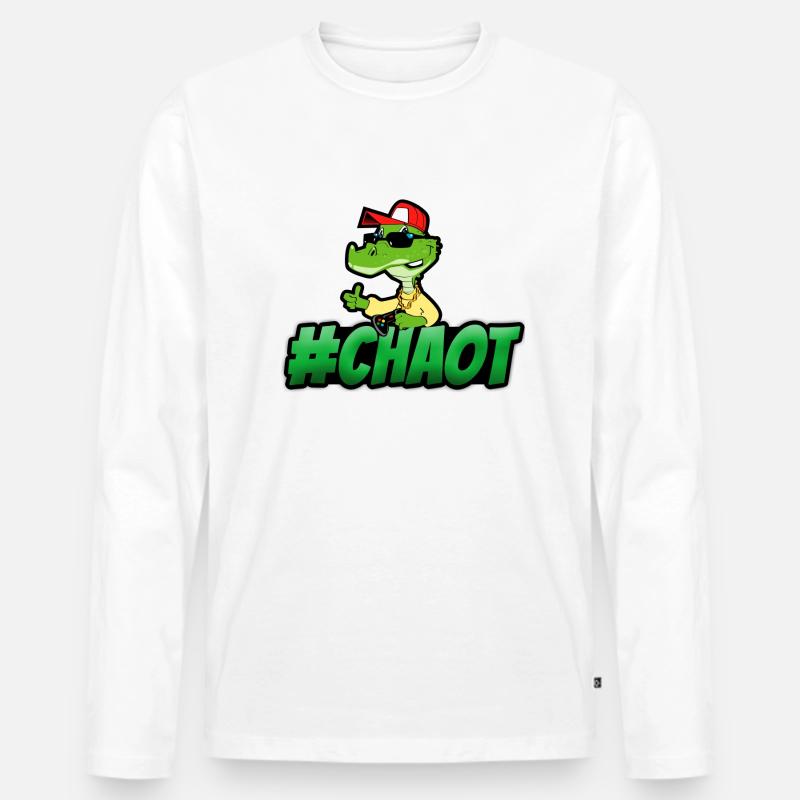 #Chaot - Männer Premium Bio Langarmshirt - Weiß